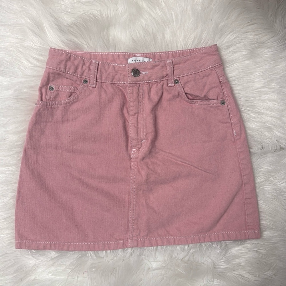 Baby pink Topshop mini skirt